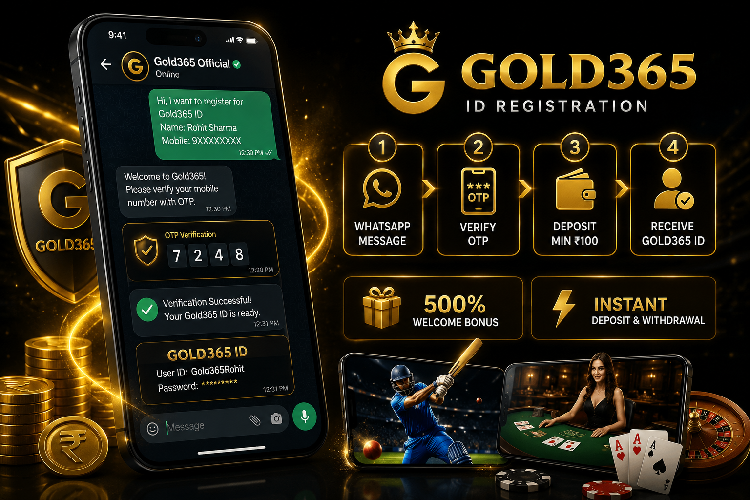 Gold365 ID Registration Process
