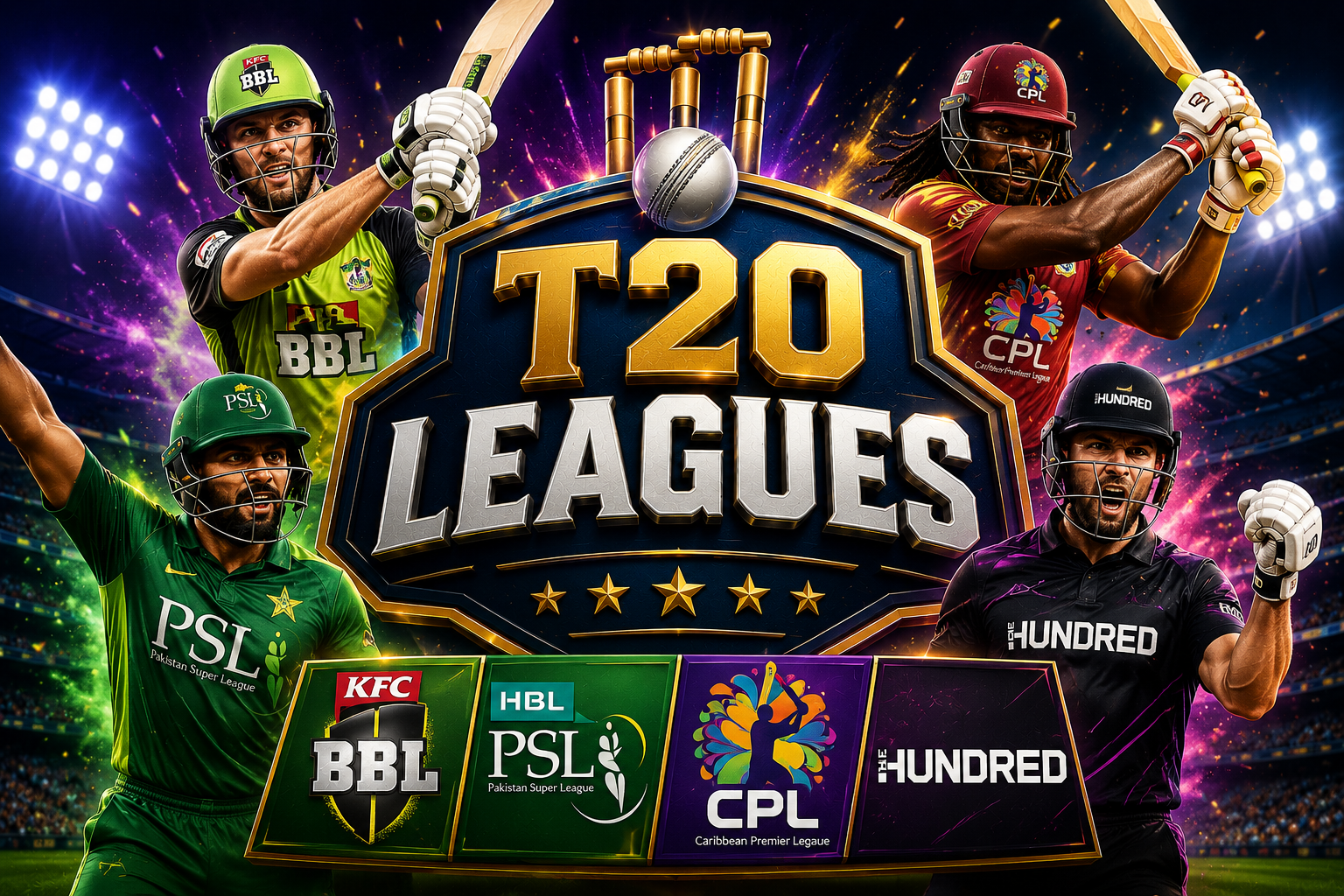 Big Bash League PSL CPL The Hundred